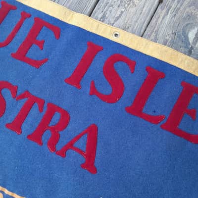 Vintage 1930's Martin Band Instrument Company Felt Banner! Presque Isle Orchestra, Extremely Rare! image 6