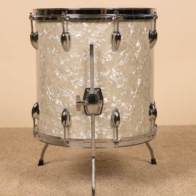 Vintage Ludwig 14x14 White Marine Pearl Floor Tom image 4