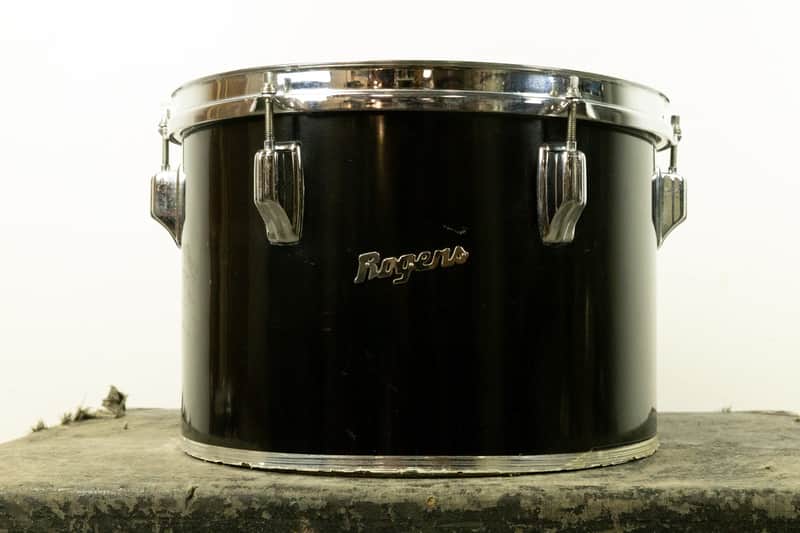 1970s Rogers 9x13 Jet Black Pearl Concert Tom image 1