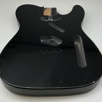 4lbs 10oz BloomDoom Nitro Lacquer Aged Relic Black T-Style Vintage Guitar Body image 2