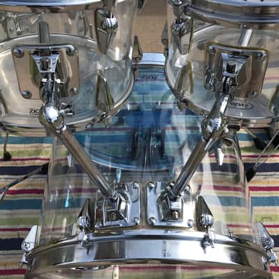 7 piece Vintage Zickos Clear Acrylic Drum Set  w/ matching Snare image 16