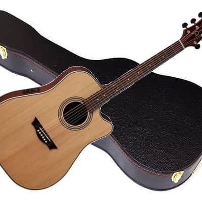 DEAN Saint Augustine dreadnought A/E GUITAR new w/ HARD CASE - Gloss Natural image 1