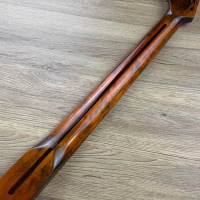 Stain Finish Roasted Maple Wood Guitar Strat Style Neck, 21 Frets Fingerboard image 6