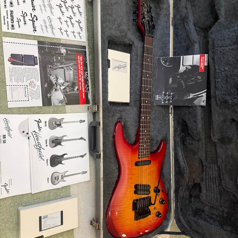 1990 Fender Heartfield EX-2 Made in Japan – Figured Maple Top, Rare Gray Case, Paperwork & Extras image 1