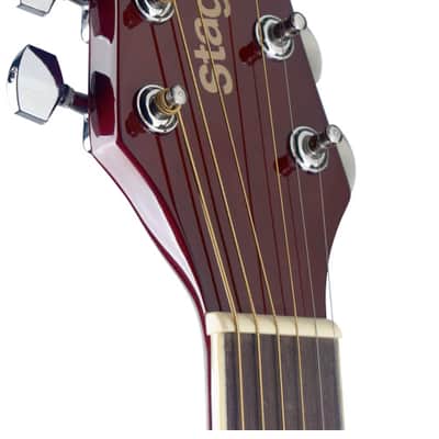 STAGG Black Auditorium Cutaway Acoustic-electric Guitar With Basswood Top image 6