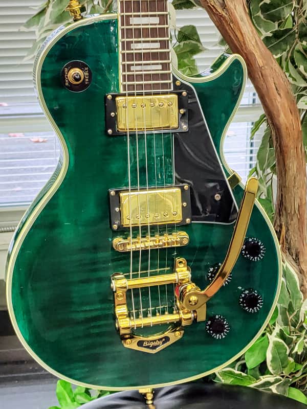 Gibson Les Paul Custom in Translucent Green w/ Bigsby, Gold Hardware & Original Case image 1