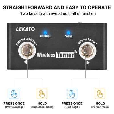 LEKATO Wireless Bluetooth Page Turner Pedal Controller Tuning True Bypass image 7