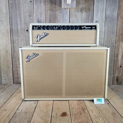 Fender Bandmaster Head and Cabinet 1963 Smooth White Tolex Original Covers Near Mint - White image 1