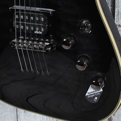 Schecter Omen Extreme-6 Electric Guitar Quilt Maple Top See-Thru Black image 4