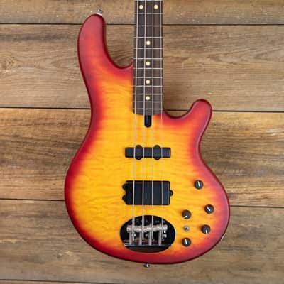 Lakland Skyline 44-02 Deluxe Bass Guitar - Satin Cherryburst with Roasted Neck image 1
