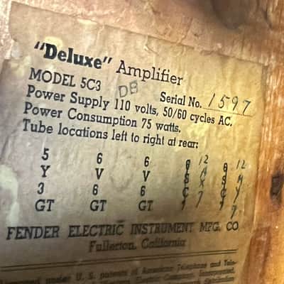 1954 Fender Model 5C3 Tweed Deluxe Amp image 2