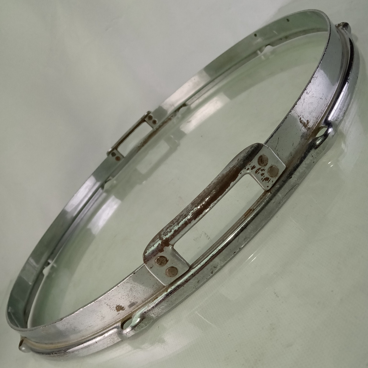 Slingerland 15" Radio King Chrome Resonant Snare Drum Rim/Hoop Riveted Gates 40s — main photograph