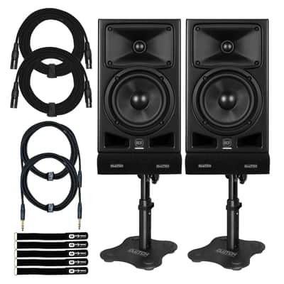 RCF Ayra Six 6" Active 2-Way Studio Monitor Reference Speakers Pair, Desk Stands image 1
