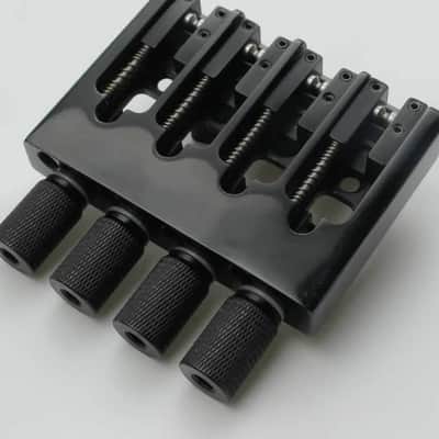 Black 4 String Headless Bass Bridge System with Adjutsable Saddles image 2