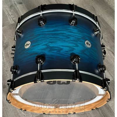 DW Collectors Pure Oak 5pc Drum Set Regal Blue to Candy Black Burst w/Black Nickel Hw image 7