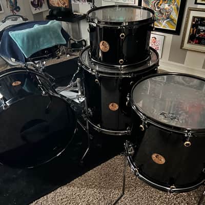Honest Abe 4-Piece Aluminum Drum Kit , Midnight Black Sparkle, 20/12/14/16 — USA Made image 2