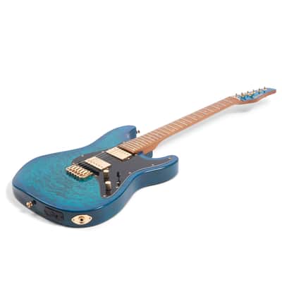 Jamstik Deluxe MIDI Guitar - Blue - B-Stock 2025 - Blue Flamed Maple Veneer with Transparent Finish image 5