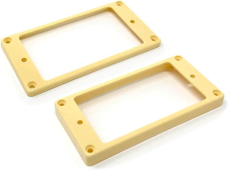 Cream Curved Bottom Humbucker Pickup Mounting Ring Set (Bridge & Neck) compatible with Epiphone Guitars image 1
