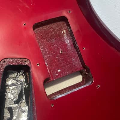 1985 Korean Kramer Striker 200st Candy Red Stratocaster Plywood Guitar Body Floyd Tremolo image 15