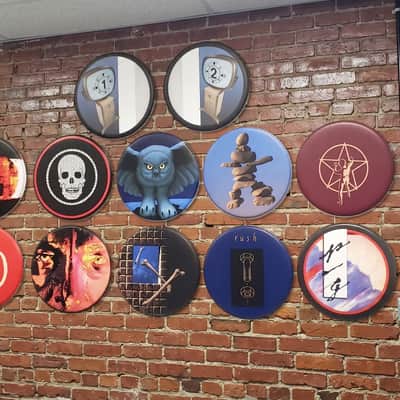 Rush / Neil Peart Set of TWELVE 18" Drumheads, Display image 2