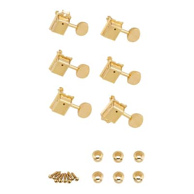 Fender Vintage Style Stratocaster/Telecaster Tuners 6 In-Line Right Handed (Gold) imagen 3