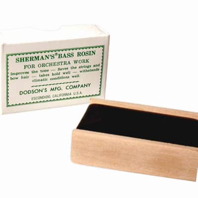 Sherman's Bass Rosin - Fine Quality 30gm Cake in Well-Finished Wood Tray w/Cardboard Safety Lid image 1