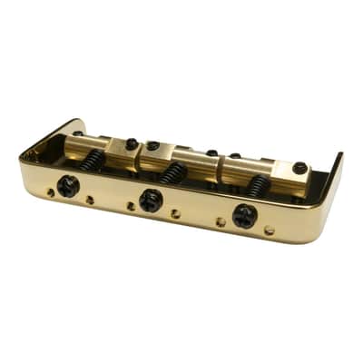 Wilkinson WTBS Short Telecaster Guitar Bridge w/ Compensated Brass Saddles 2020 Gold image 2