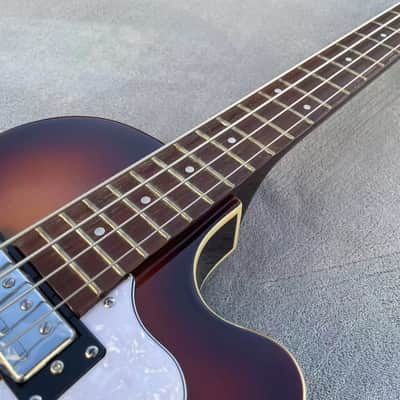 Electric Violin Bass Guitar – Semi-Hollowbody Flame Maple Back, Vintage Series image 2