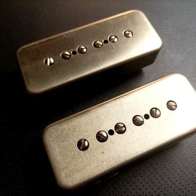 SOAP BAR P90 Pickups SET METAL Non-Plated Nickel Silver Cover Vintage  Gibson Epiphone Custom Shop Q image 2