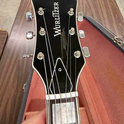 1960s Wurlitzer Hollow Body guitar with case Welson 7730 1967 - Sunburst image 5