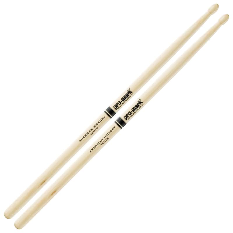 Pro-Mark TX747W Hickory 747 "Rock" Wood Tip Drum Sticks (Pair) image 1