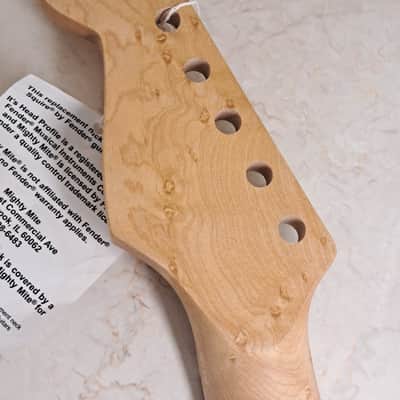 Mighty Mite 6-String Guitar Neck for Fender Stratocaster- Unfinished Birdseye Maple- NOS New Unused image 14
