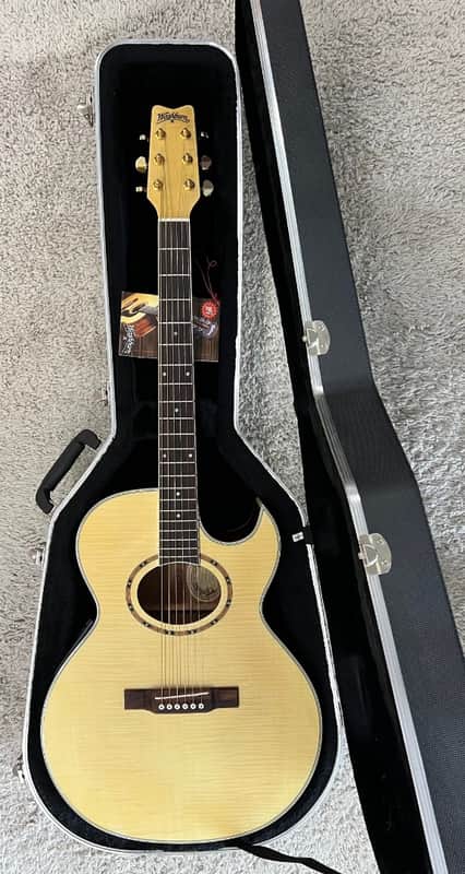 Washburn EA9F Festival Series Acoustic Electric Guitar w/Hardshell Case-Natural image 1