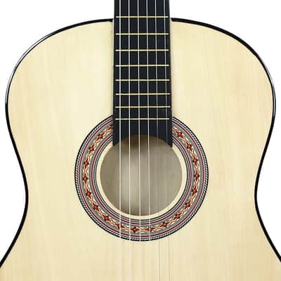 38" New Beginners Acoustic Guitar With Guitar Case, Strap, Tuner and Pick (Natural) image 2
