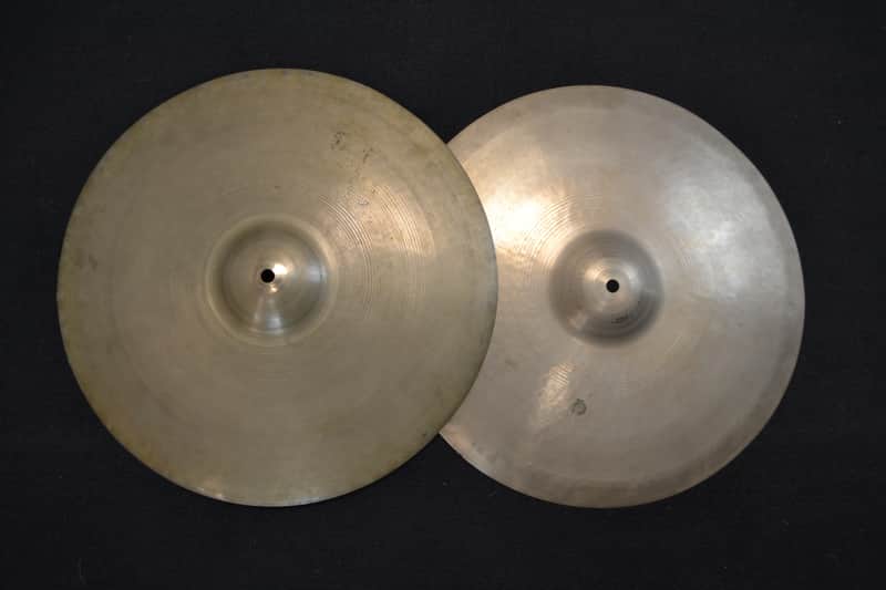 A. Zildjian 15" Transition Stamp Hi-Hat Cymbals (Pair) 1946 - 1953 image 1