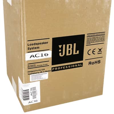 2) JBL AC16 Black 6" 640 Watt 2-Way 16 Ohm Passive Wall Mount Speakers+Crown Amp image 3