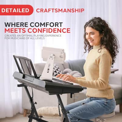 Heavy Duty Folding Keyboard Stand - Sturdy Reinforced Z Design w/ Adjustable Width & Height, Foam Padded Arms, Digital Piano Stand, Fits 54-88 Key Electric Pianos & Used for Travel & Storage image 6