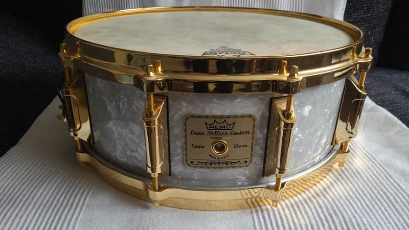 Remo Louie Bellson Signature Snare 1999 White Marine Pearl image 1