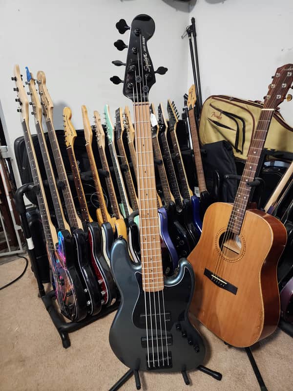 Squier Contemporary Active Jazz Bass V HH 2022 - Present - Gunmetal Metallic image 1