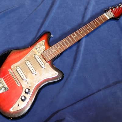 c. 1963 Demian Bizarre MIJ Japanese Guitar. Very early Fujigen. Works, but sold AS-IS image 1