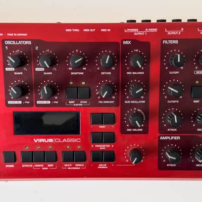 Access Virus Classic Desktop Digital Synthesizer 2002 - Red / Black