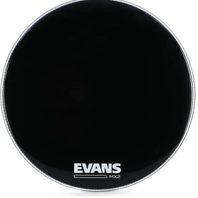 Evans MX2 Black Marching Bass Drumhead - 24 inch image 2