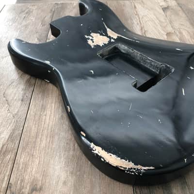 FRANCHIN Mercury guitar body Heavy Relic Aged Black 100% Nitro Lacquer HSS Light Weight Poplar Stratocaster-Strat-S-Style Made in Italy - Stock piece #22990626 image 8