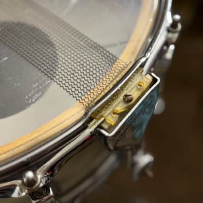 Ludwig Jazz Fest 14” x 5” Snare Drum  50’s - 60’s  - White Marine Pearl Trans Badge image 14
