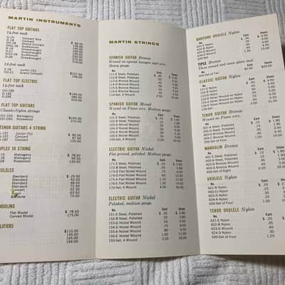 Vintage 1960 Martin Guitar Price List Case Candy image 2