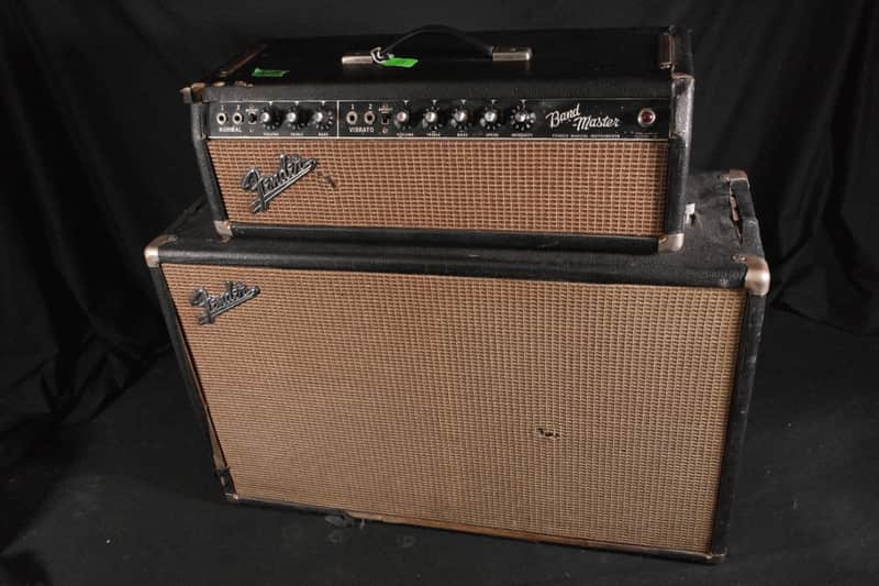 Fender 1964 Bandmaster Head and 212 Piggyback Black image 1