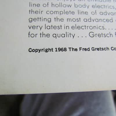 1968 Gretsch Guitar & Amplifiers Catalog Original Vintage Gretsch Catalog No. 33 With Photos White Falcon Country Gentleman Cool Case Candy image 2