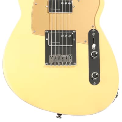Reverend Charger Cleancut Electric Guitar - Powder Yellow with Maple Fingerboard image 2