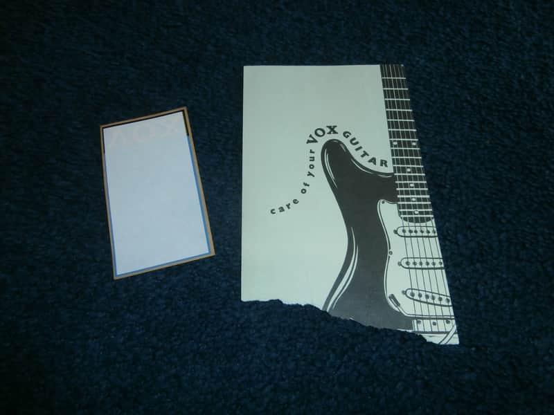 Vintage 1960's "Care of Your Vox Guitar" Warranty Card/NOS Window Sticker! image 1