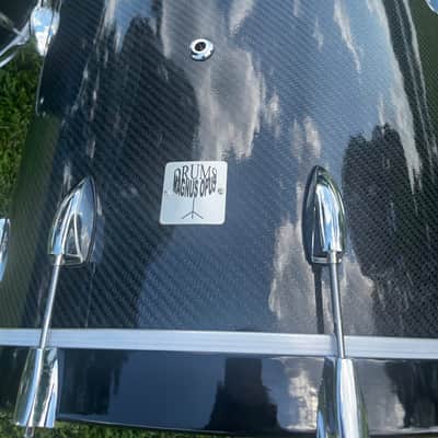 Custom Magnus Opus Drums 2026 - Midnight blue/black carbon fiber shells image 5